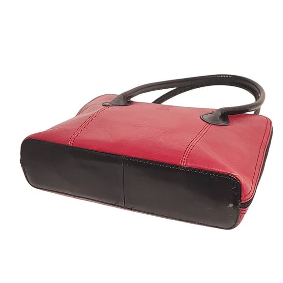 Vera Pelle Tote Shoulder Bag Red Italian Leather - Picture 4 of 7